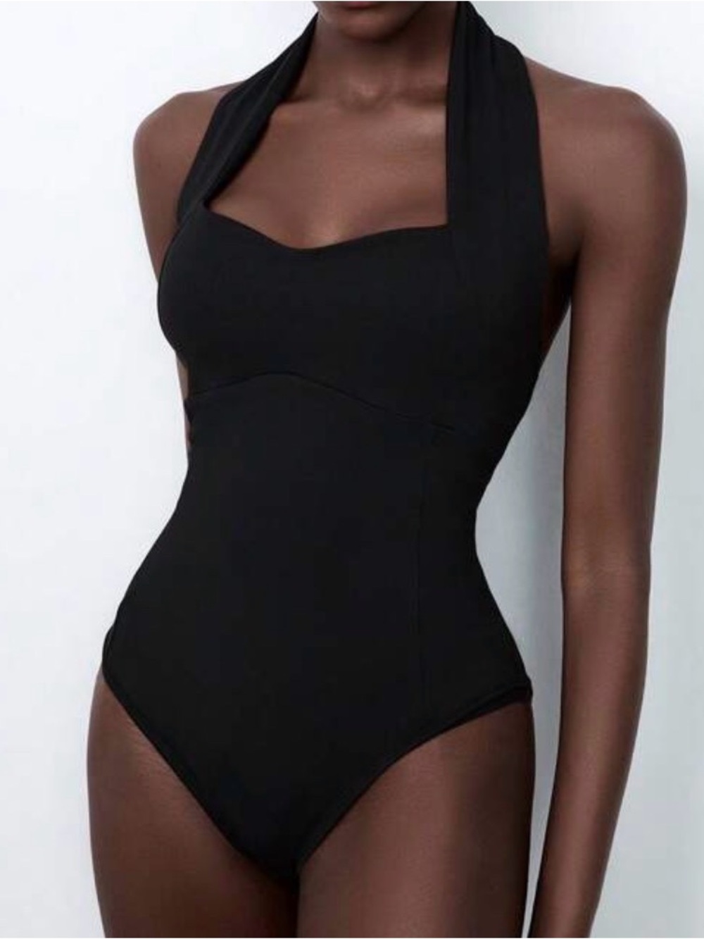 Classic Black Halter Bodysuit (never worn)  M/L